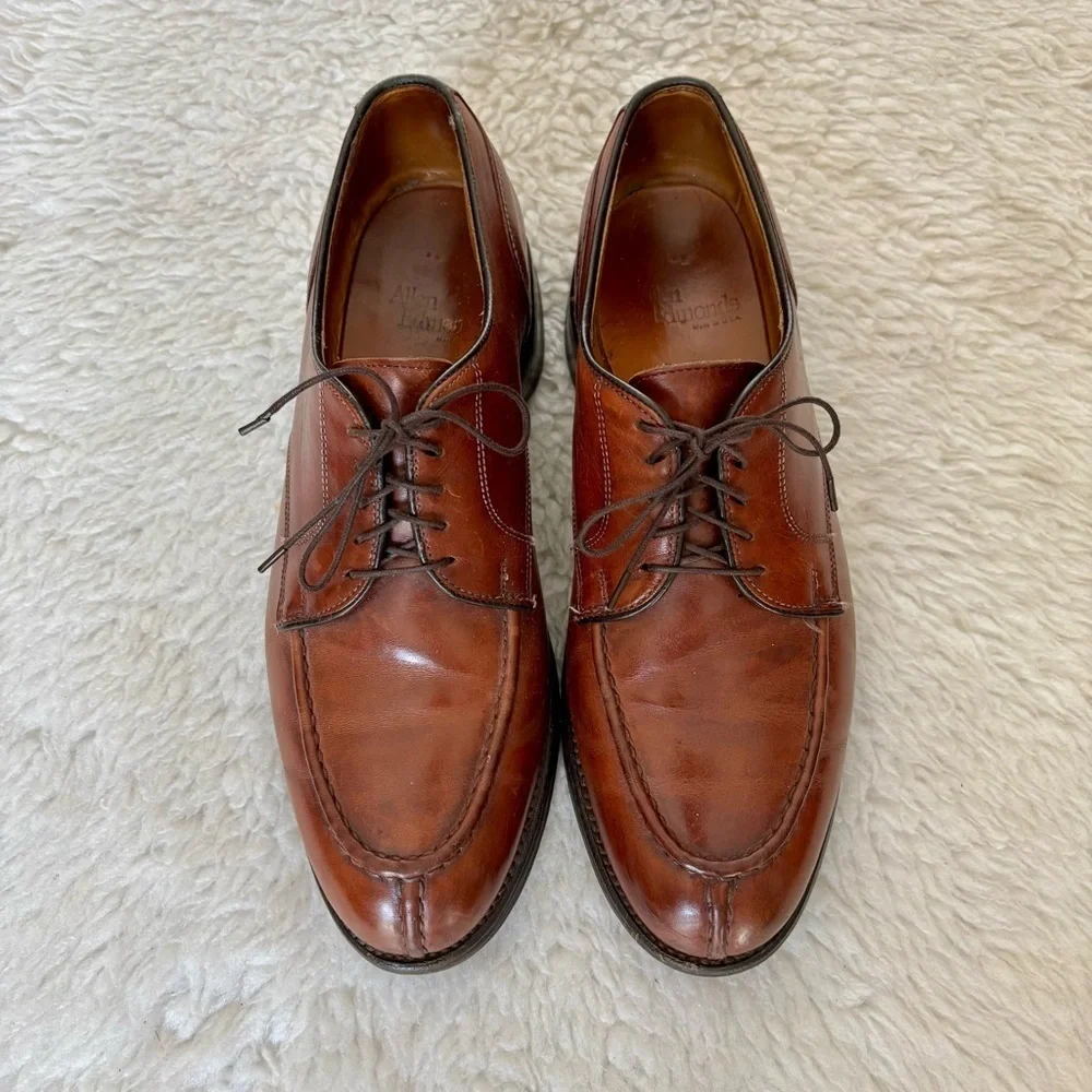Allen Edmonds Bradley 1530 Brown Leather Split Toe Oxfords Shoes Size 9.5 D